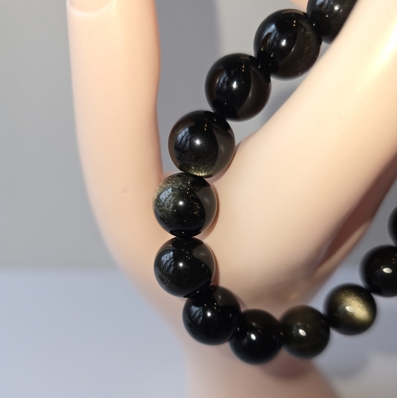 🐰SALE🐰 12mm Golden Obsidian Bracelet - Picture 6 of 13